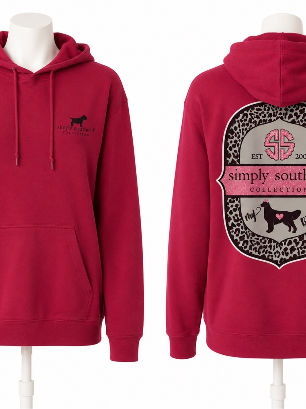 Simply Southern Bright Pink Pullover Hoodie